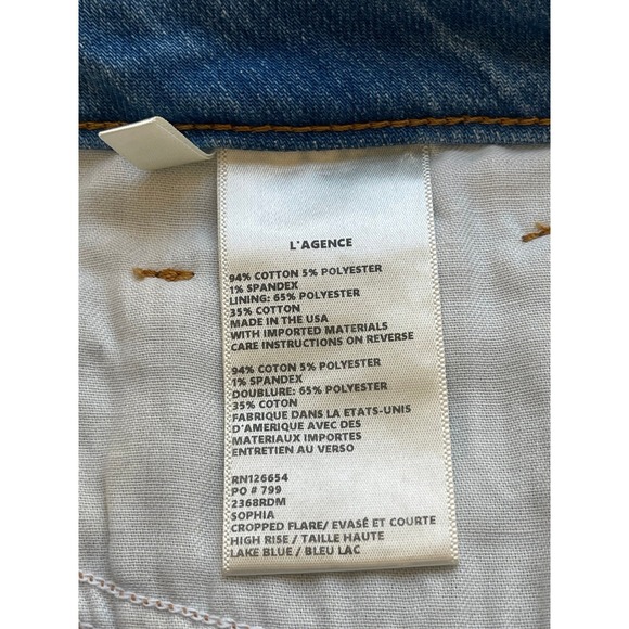 LAGENCE Sophia High Rise Cropped Flare Jeans Women's Size 29 Blue New - Picture 5 of 7